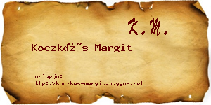 Koczkás Margit névjegykártya